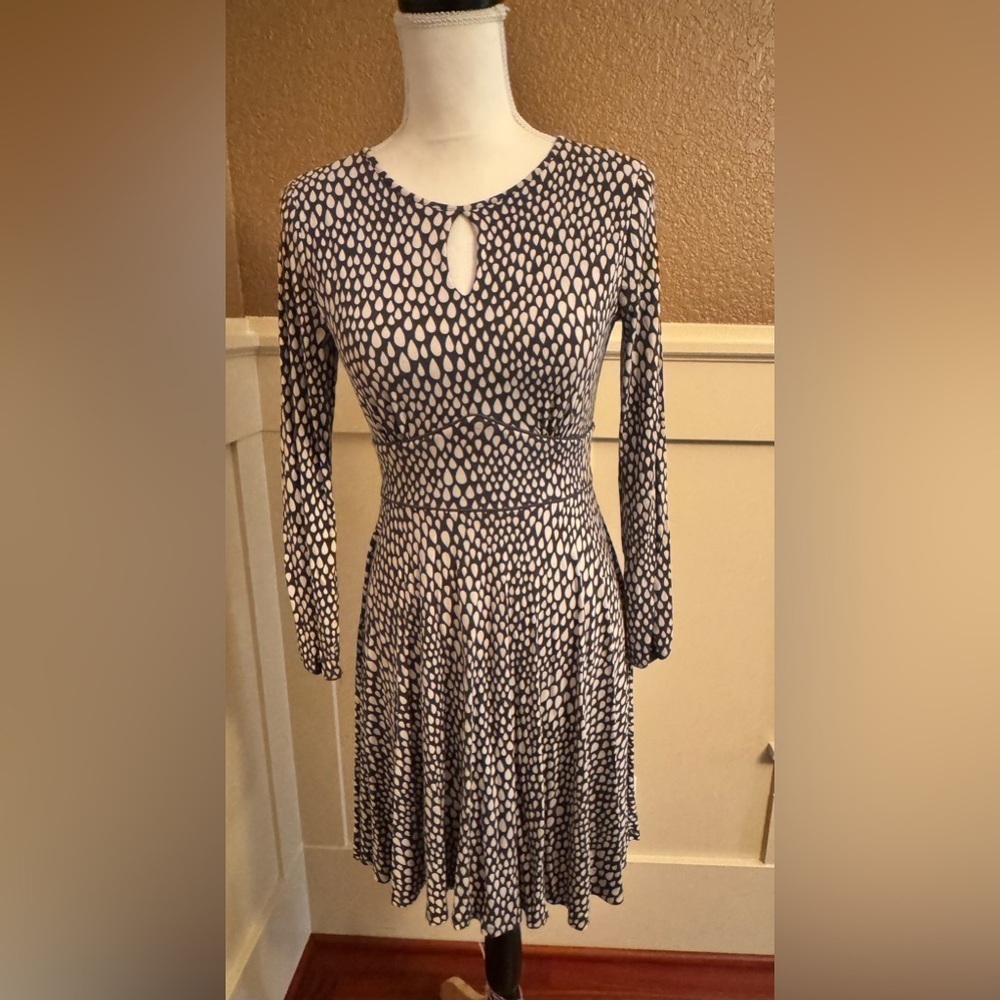 Boden Long Sleeve Marilyn Keyhole A-Line Dress